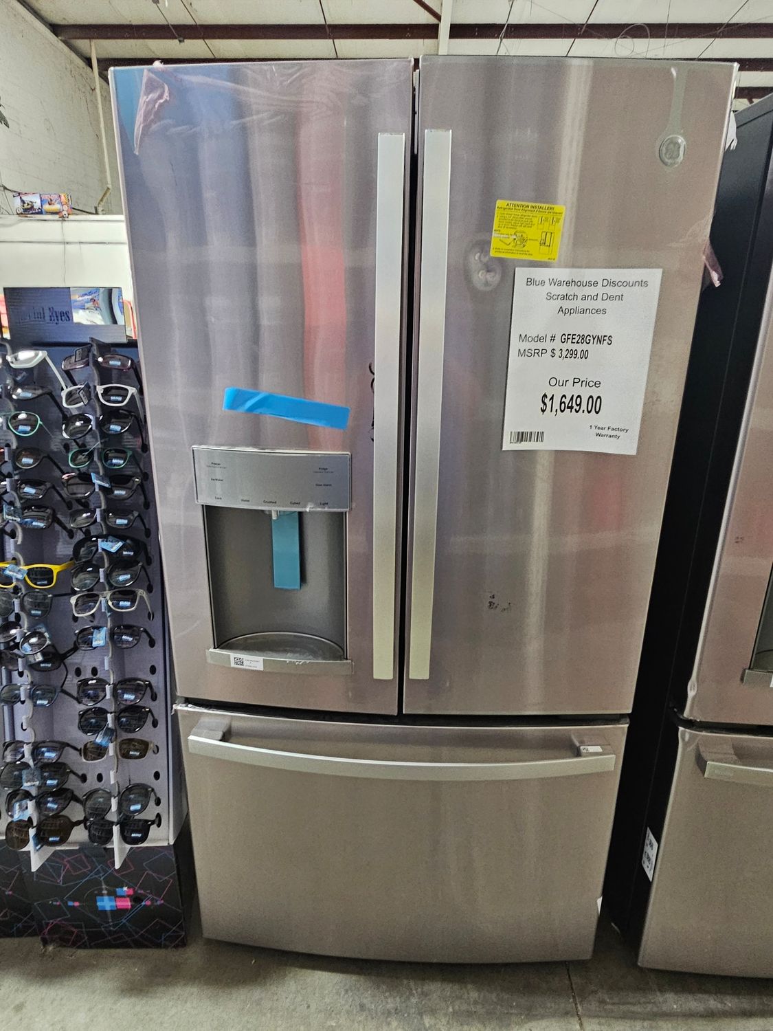 Scratch &amp; Dent GFE28GYNFS GE 27.7 Cu. Ft. French Door Refrigerator