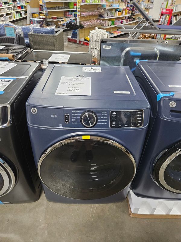 Scratch &amp; Dent GE Electric Dryer Sapphire Blue GFD55ESPRRS