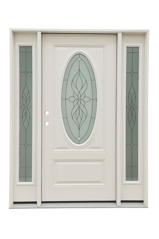 Oval Deco Door Sidelite Prehung Door LH 36“