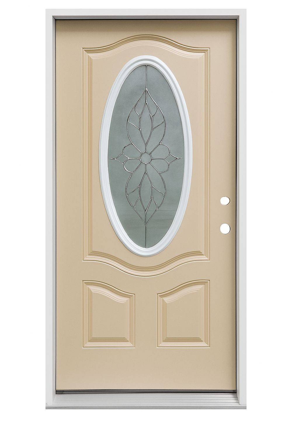 Exterior 3/4 Oval Deco Prehung Door LH 36“