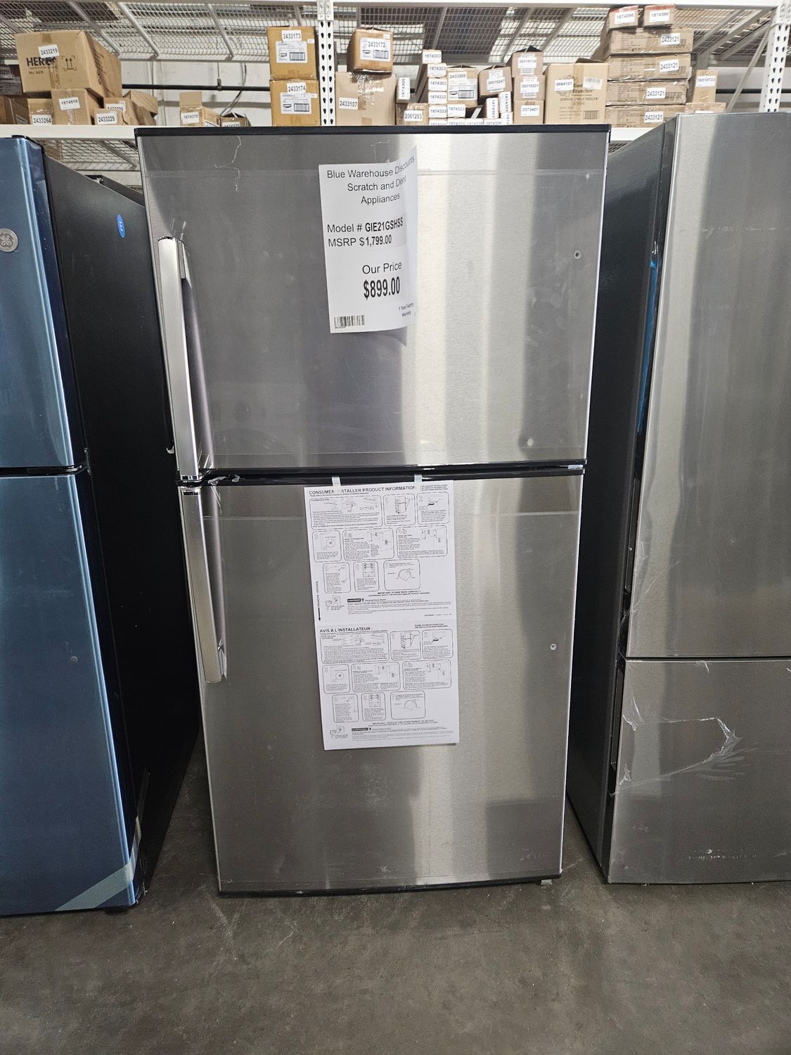 Scratch &amp; Dent GE Refrigerator GIE21GSHSS