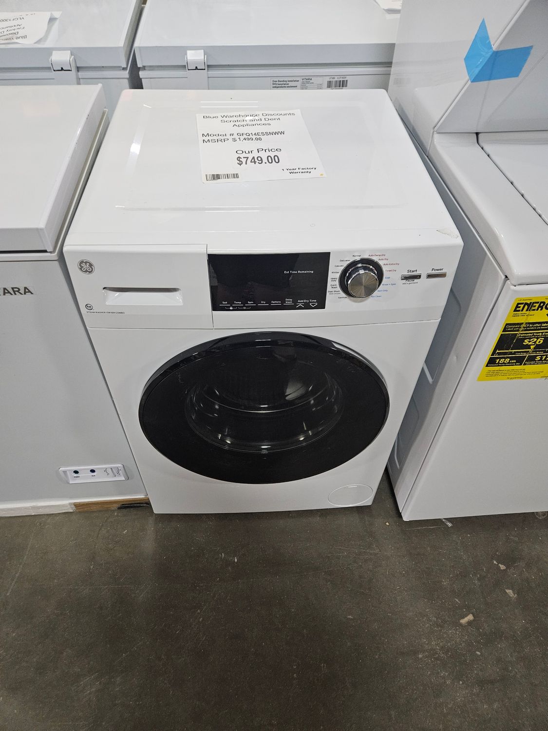 Scratch &amp; Dent GE Combo Washer &amp; Dryer GFQ14ESSNWW