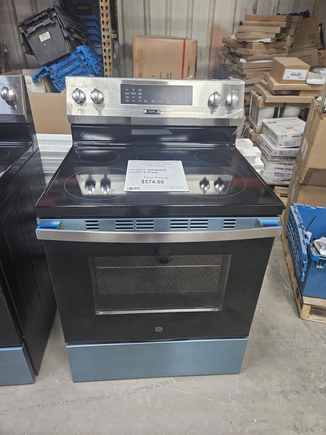 Scratch &amp; Dent GE Glasstop Range GRF600AVSS
