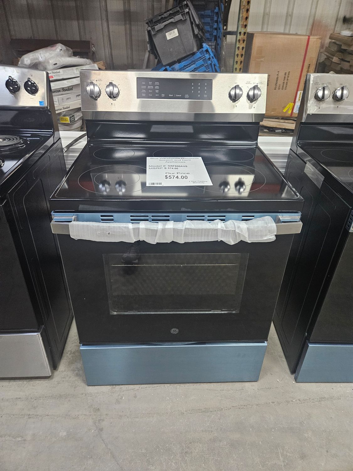 Scratch &amp; Dent GE Glasstop Range GRF600AVSS