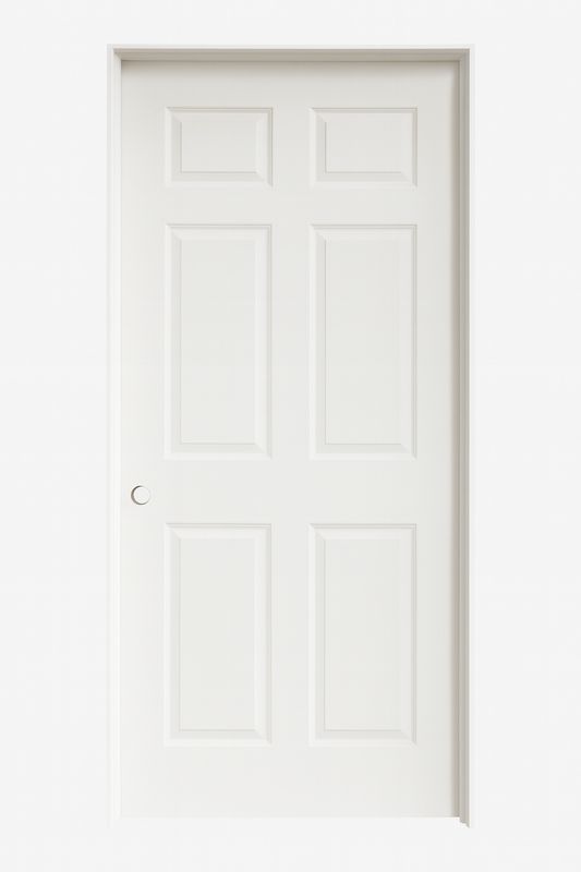 Interior 6 Panel Hollow Core Prehung Door RH 30“