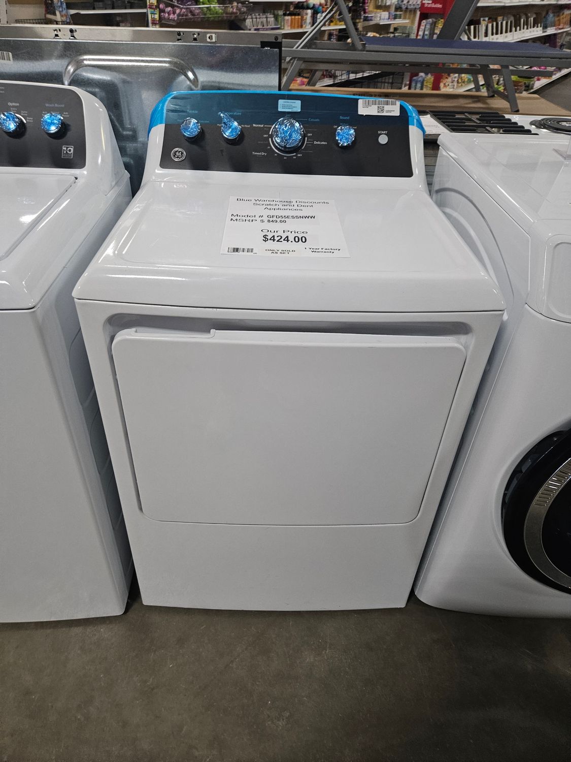 Scratch &amp; Dent GE Electric Dryer GFD55ESSNWW