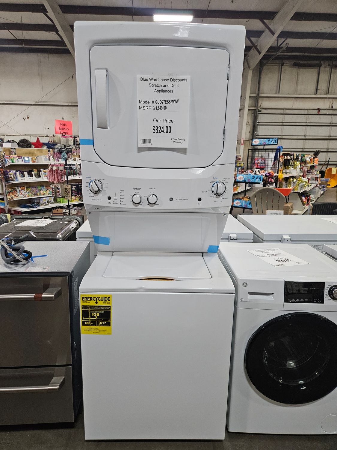 Scratch &amp; Dent GE Laundry Center GUD27ESSMWW