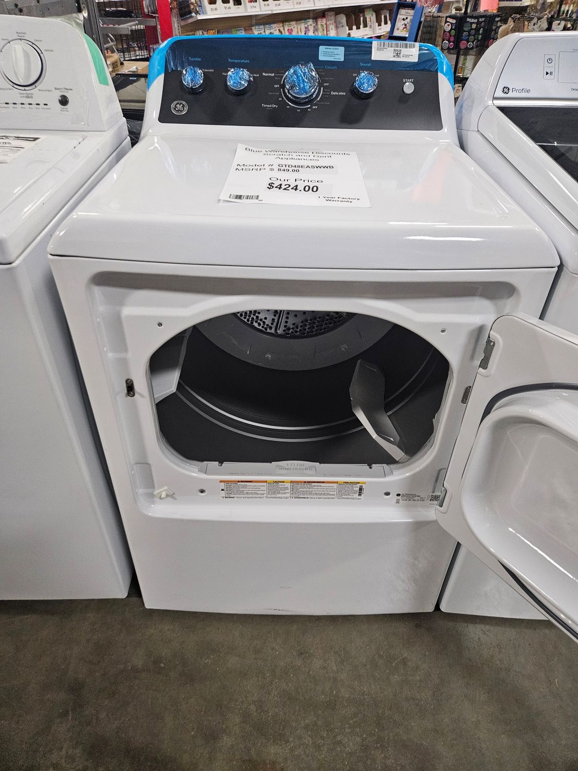 Scratch &amp; Dent GE Electric Dryer GTD48EASWWB