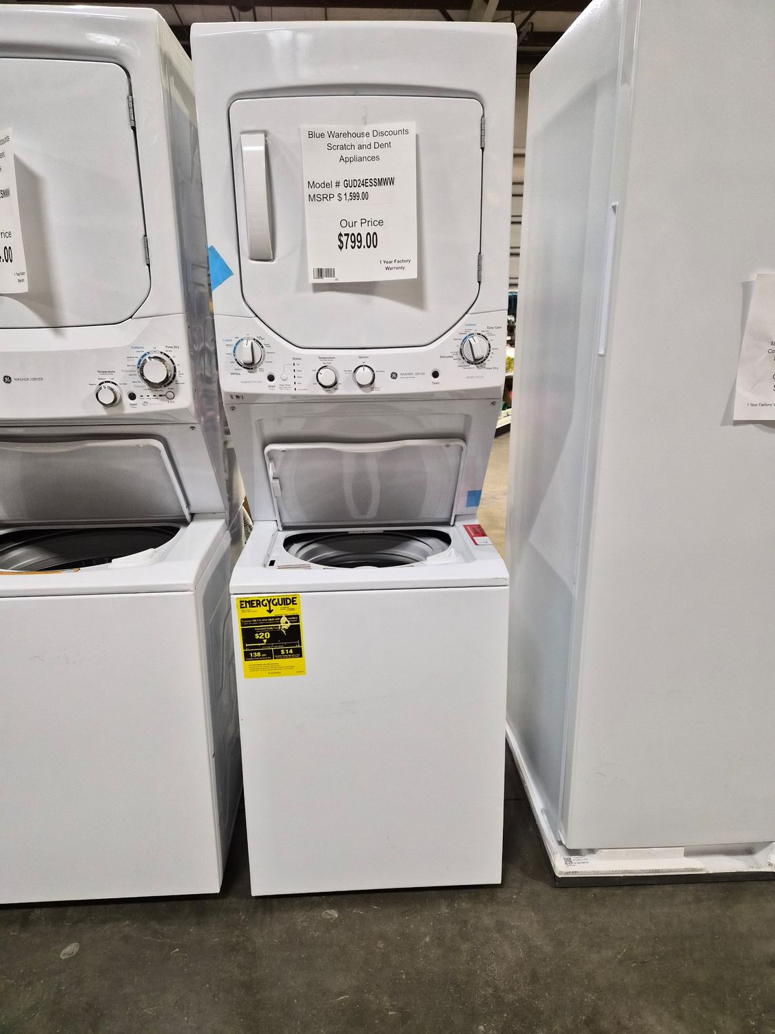 Scratch &amp; Dent GE Laundry Center Washer Dryer Combo GUD24ESSMWW