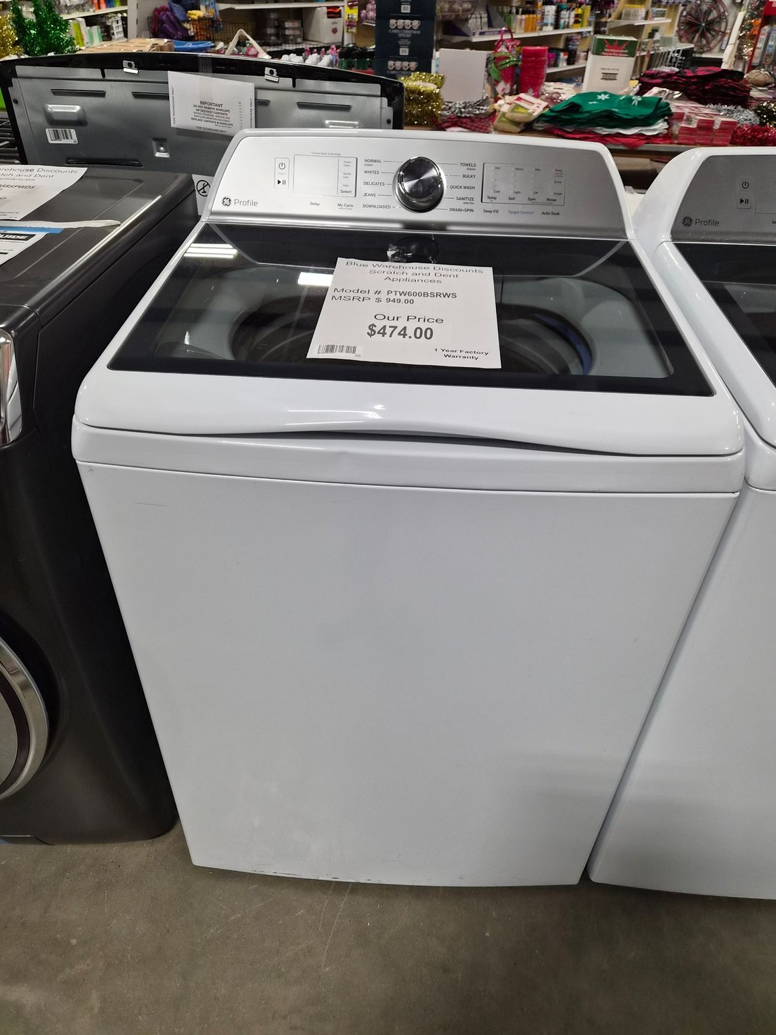 Scratch &amp; Dent  GE Profile Top Load Washing Machine PTW600BSRWS