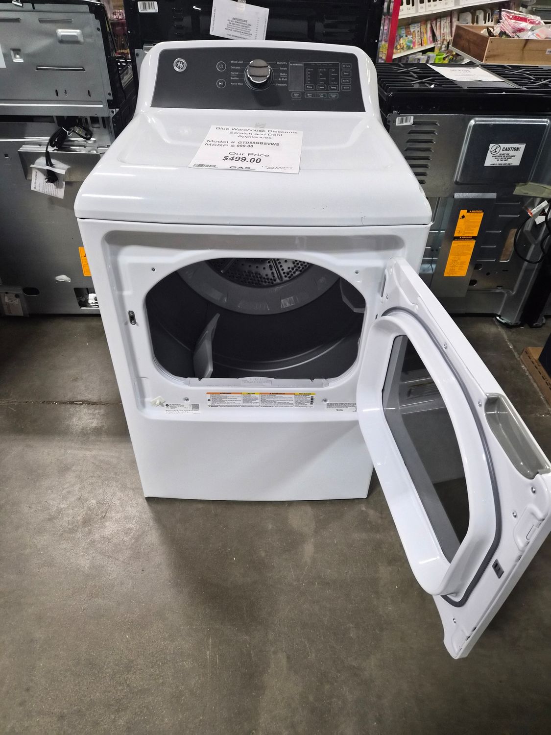 Scratch &amp; Dent GE 7.4 cu. ft. Capacity Gas Dryer GTD58GBSVWS