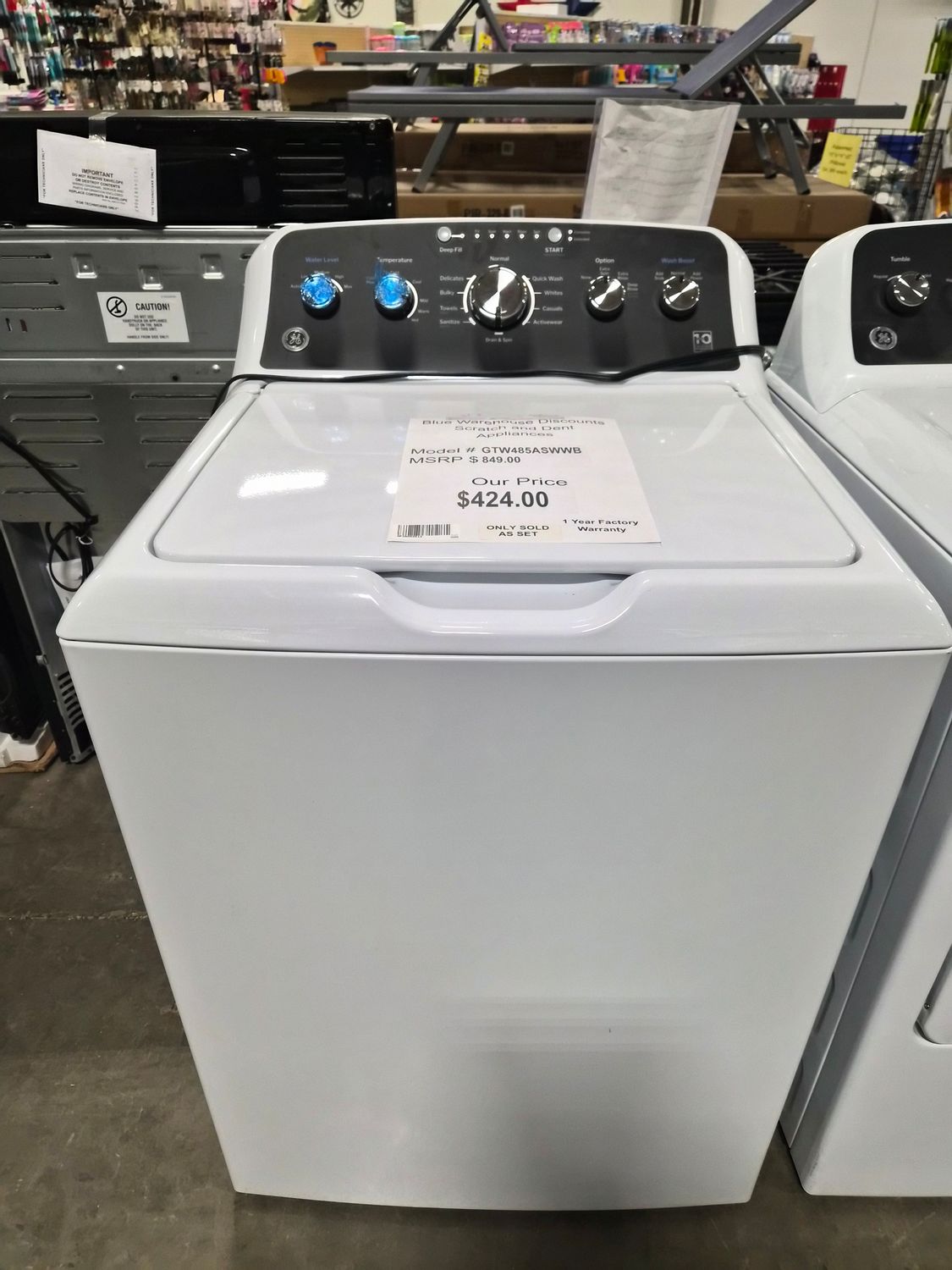 Scratch &amp; Dent GE® 4.5 cu. ft. Capacity Washer GTW485ASWWB