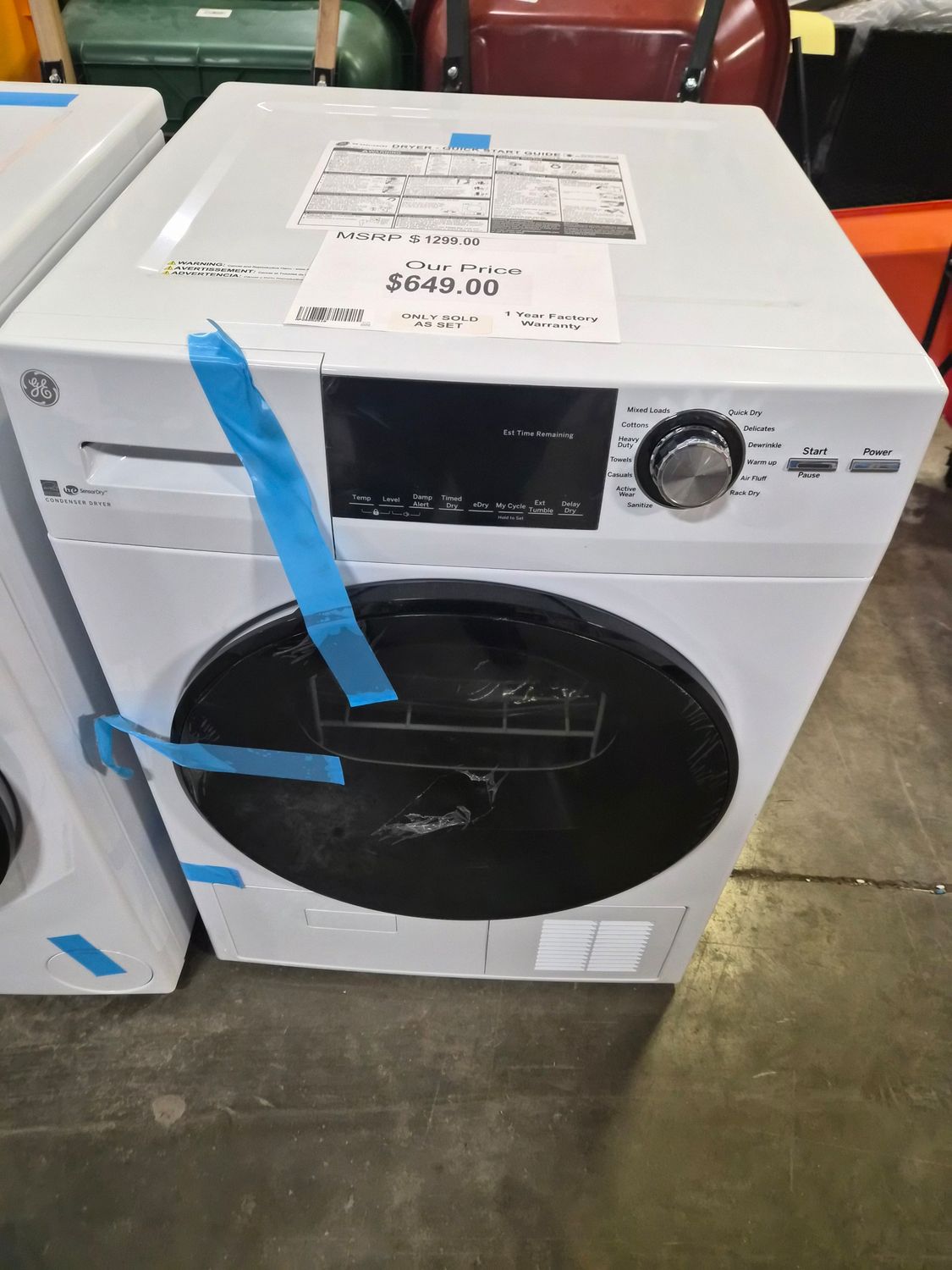 Scratch &amp; Dent GE® 4.1 Cu.Ft. Front Load Electric Dryer GFT14ESSMWW