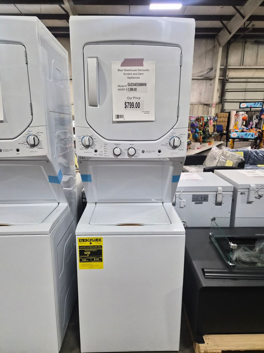 Scratch &amp; Dent GE Laundry Center GUD24ESSMWW