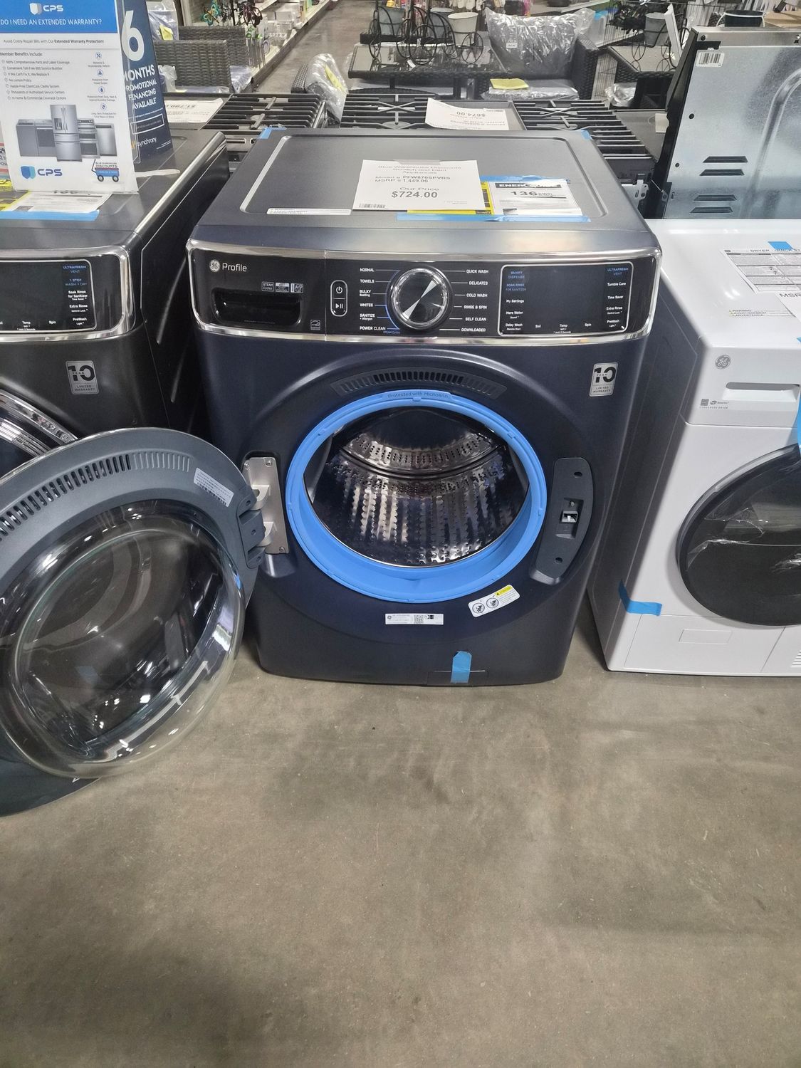 Scratch &amp; Dent GE 5.3 cu. ft. Front Load Washer PFW870SPVRS