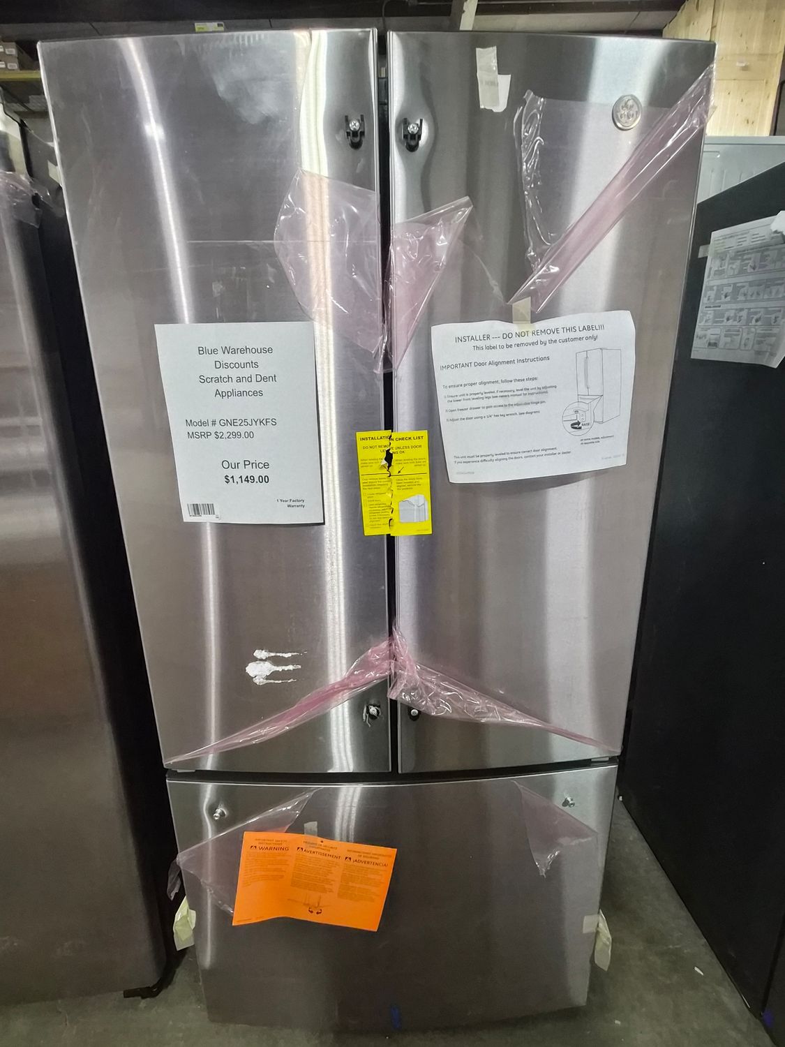 Scratch &amp; Dent GE 24.7 Cu. Ft. French-Door Refrigerator GNE25JYKFS