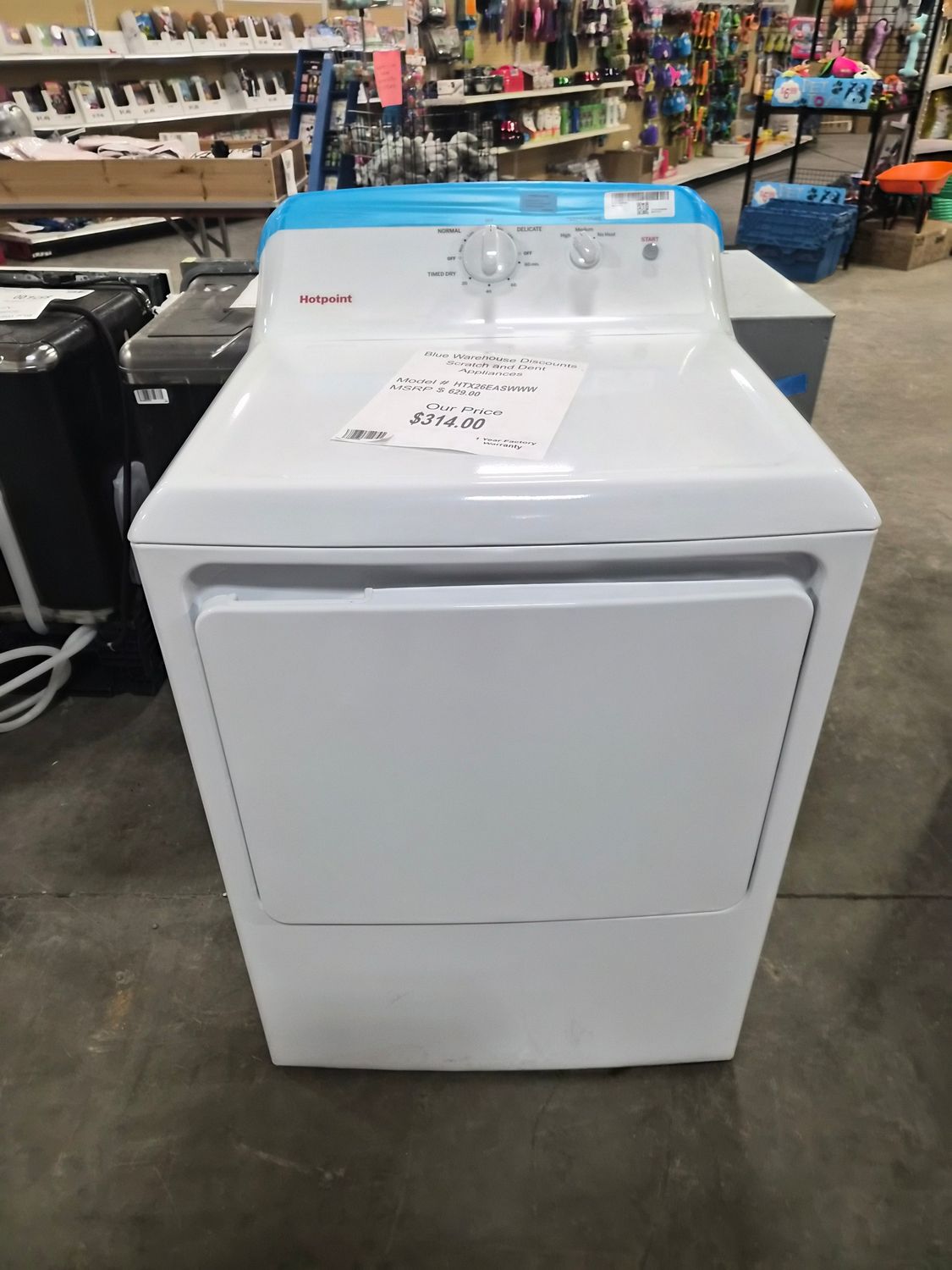 Scratch &amp; Dent Hotpoint 6.2 cu. ft. Capacity  Electric Dryer HTX26EASWWW