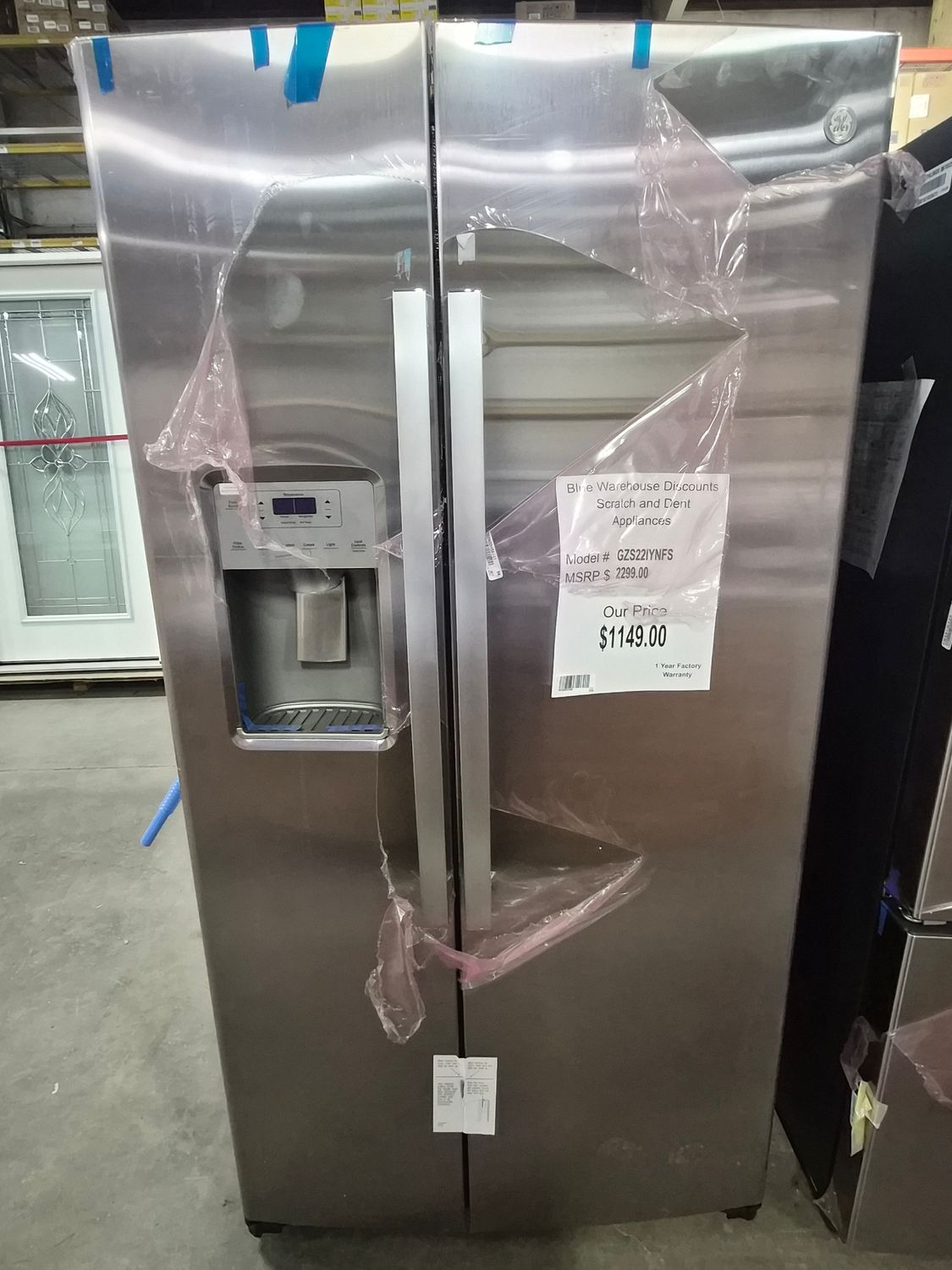 Scratch &amp; Dent GE 21.8 Cu. Ft. Side-By-Side Refrigerator GZS22IYNFS