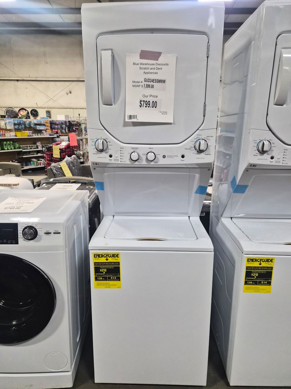 Scratch &amp; Dent GE Laundry Center GUD24ESSMWW