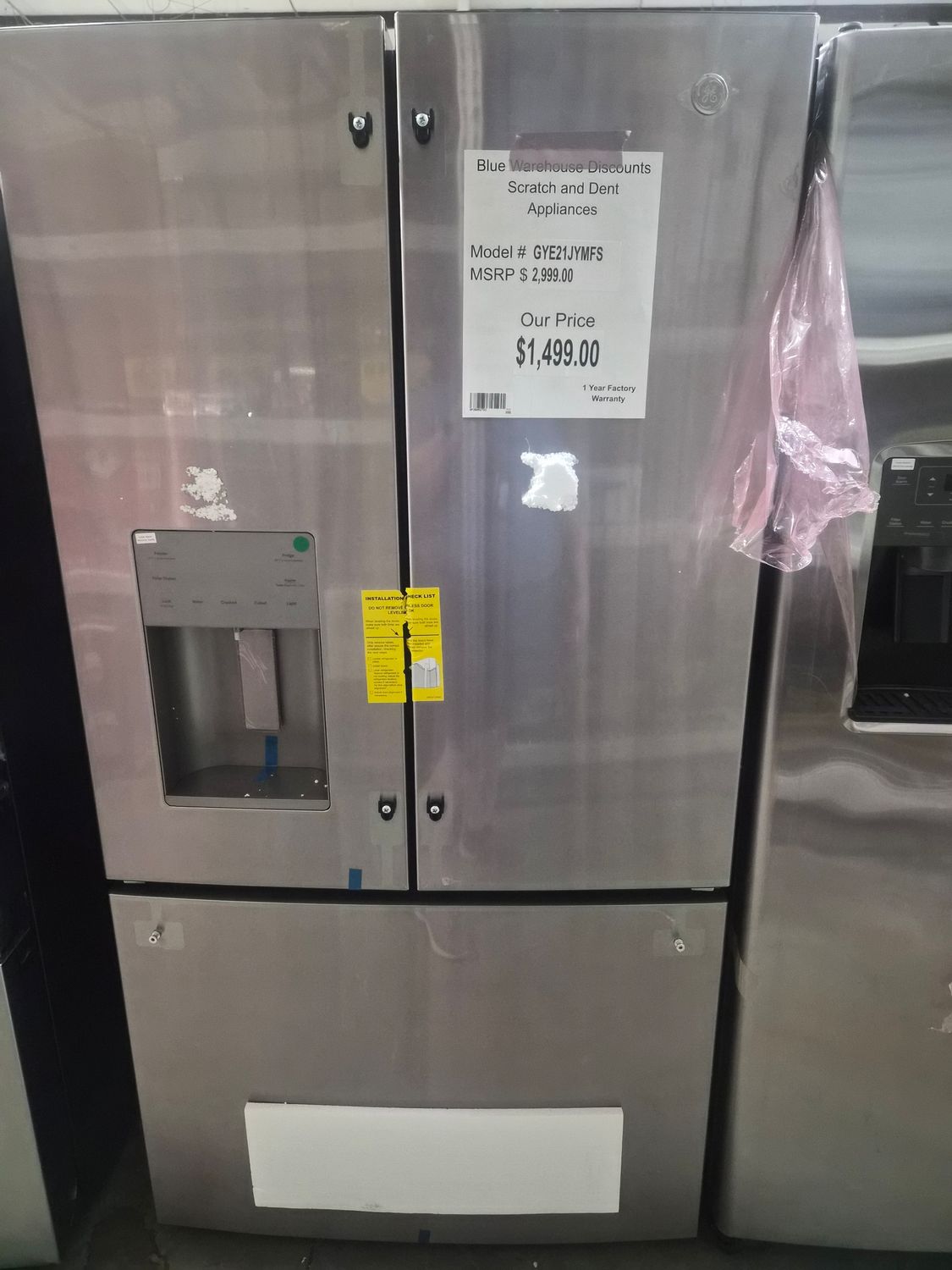 Scratch &amp; Dent GE® Counter-Depth French-Door Refrigerator GYE21JYMFS