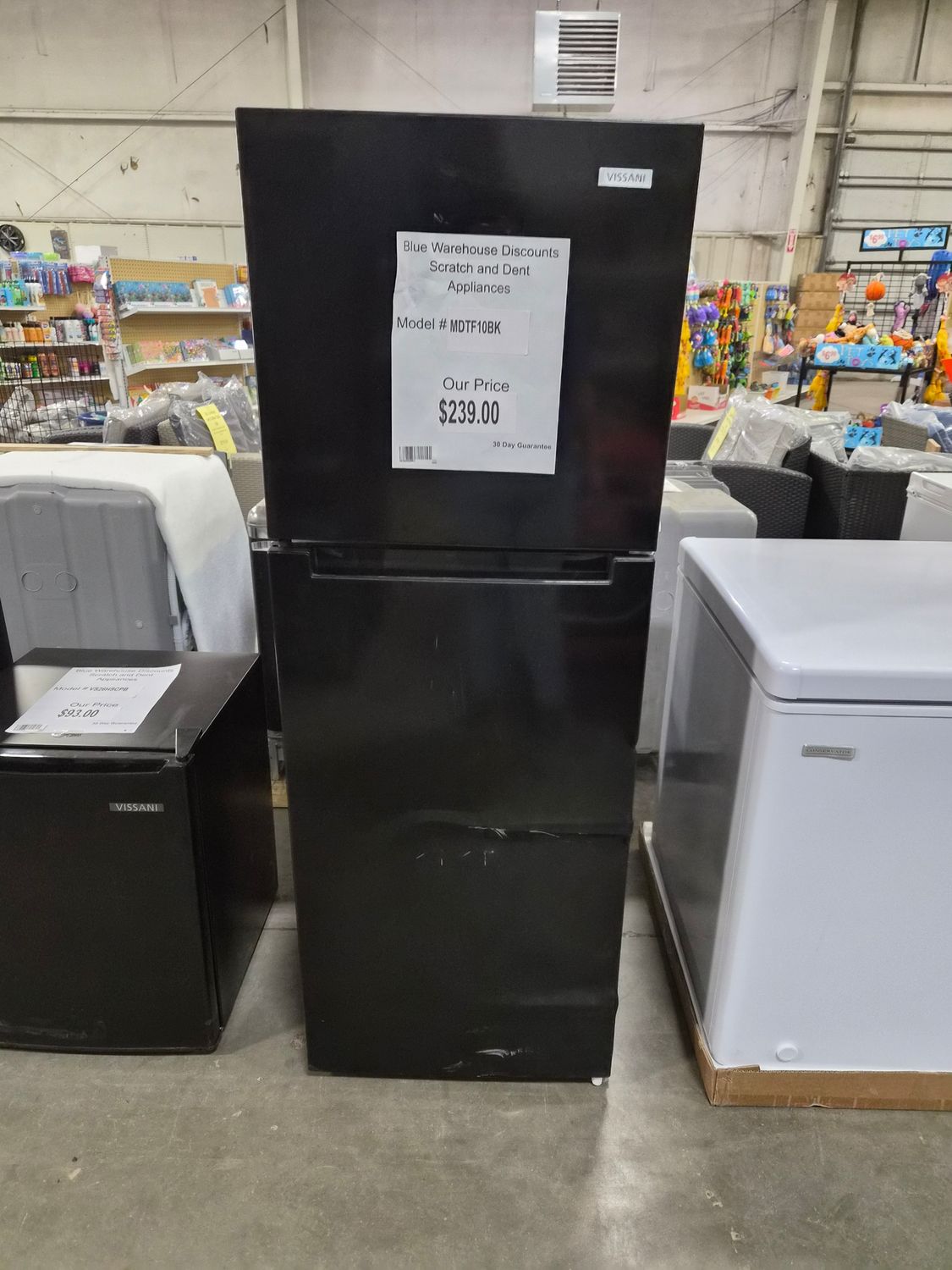 Scratch &amp; Dent Vissani 10.1 CuFt Refrigerator 30 Day MDTF10BK