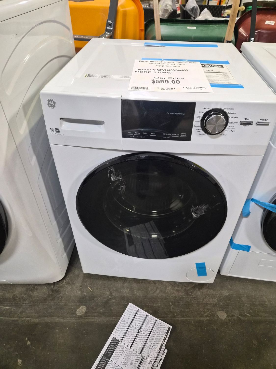 Scratch &amp; Dent GE® ENERGY STAR® 24" 2.4 Cu. Ft. Front Load Washer GFW148SSMWW