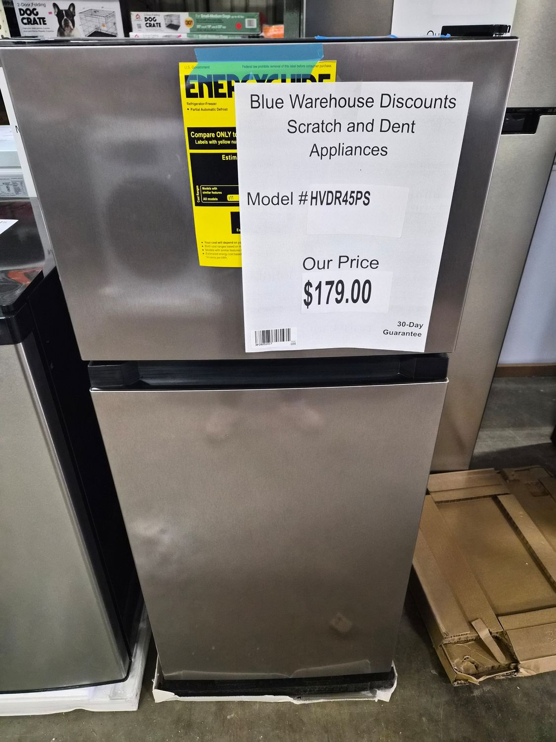 30 Day - Scratch &amp; Dent 2 Door Mini Fridge Vissani HVDR45PS