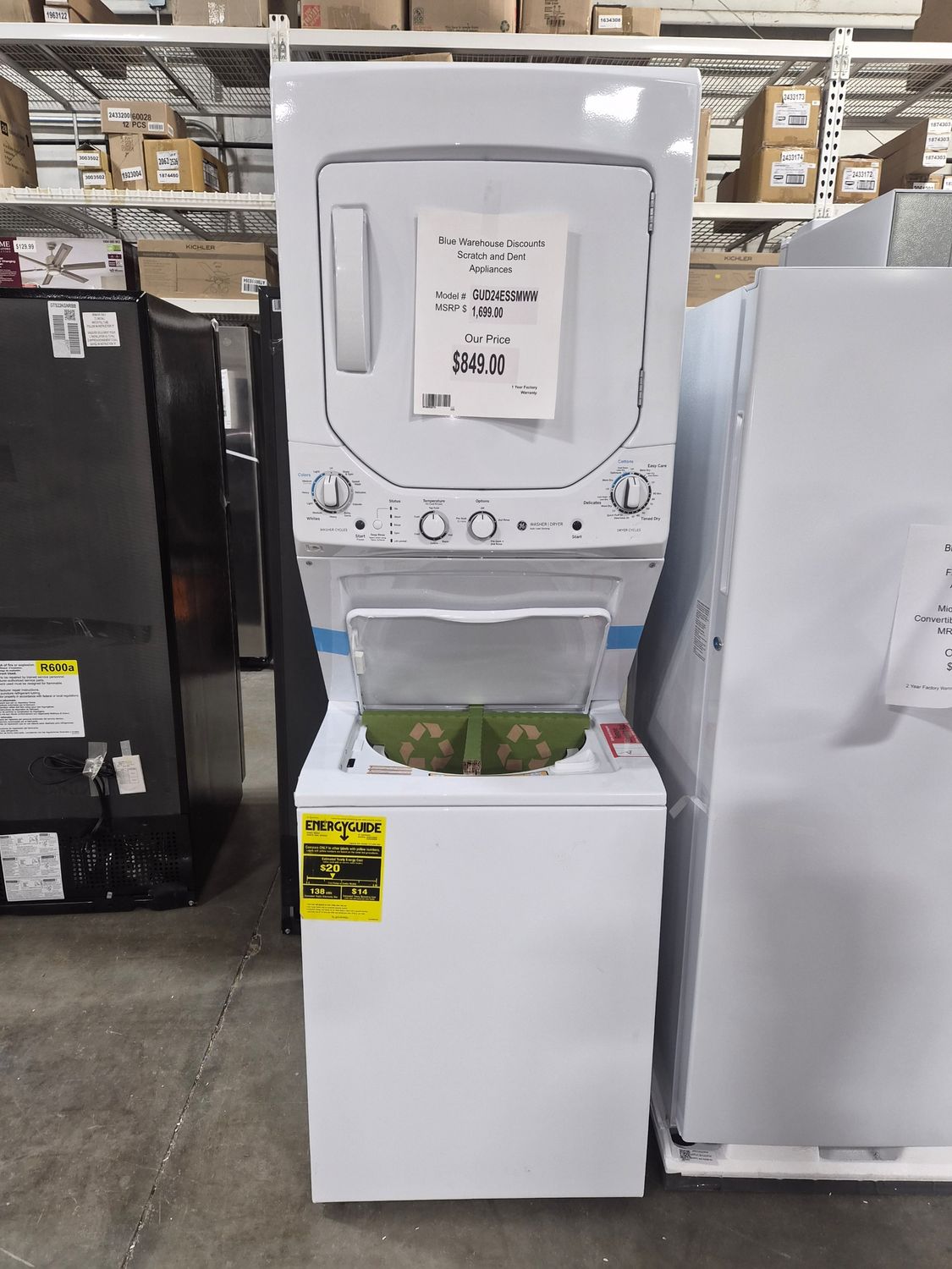 Scratch &amp; Dent GUD24ESSMWW GE Laundry Center