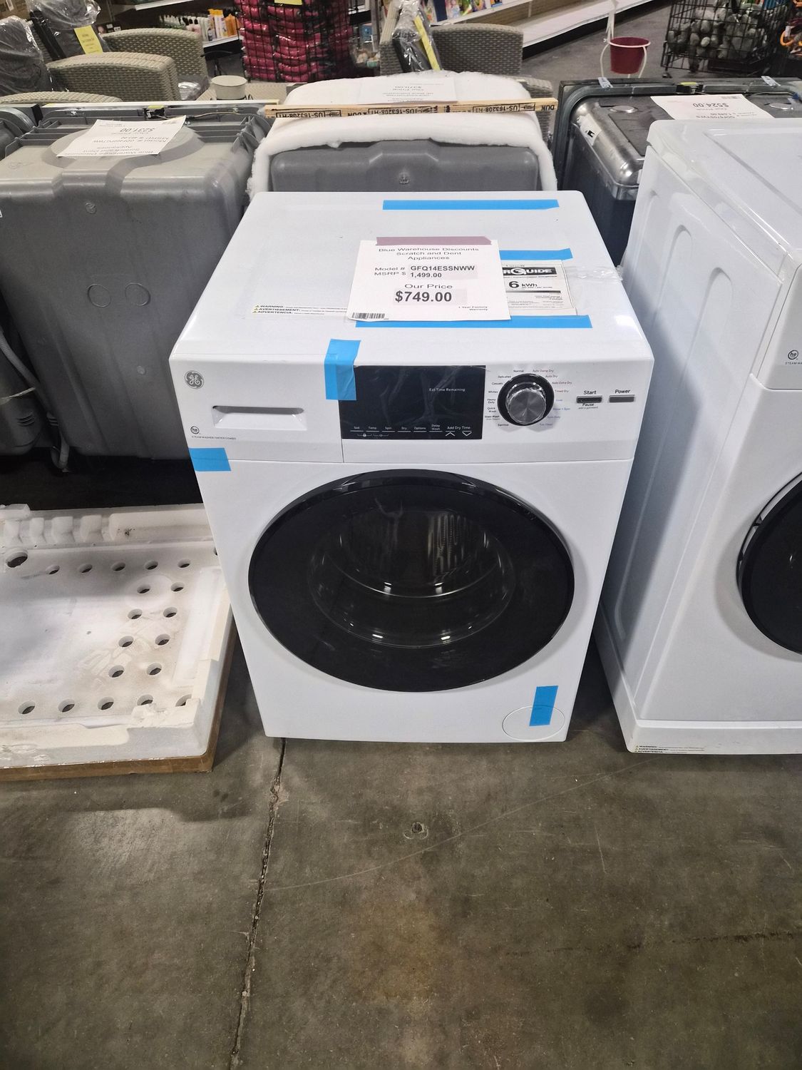 Scratch &amp; Dent GE® Washer/Dryer ComboGFQ14ESSNWW