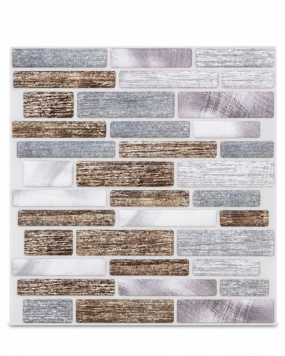 BENNET &amp; BELL METALLIC HAZE Peel and Stick Backsplash Tile Pack of 10