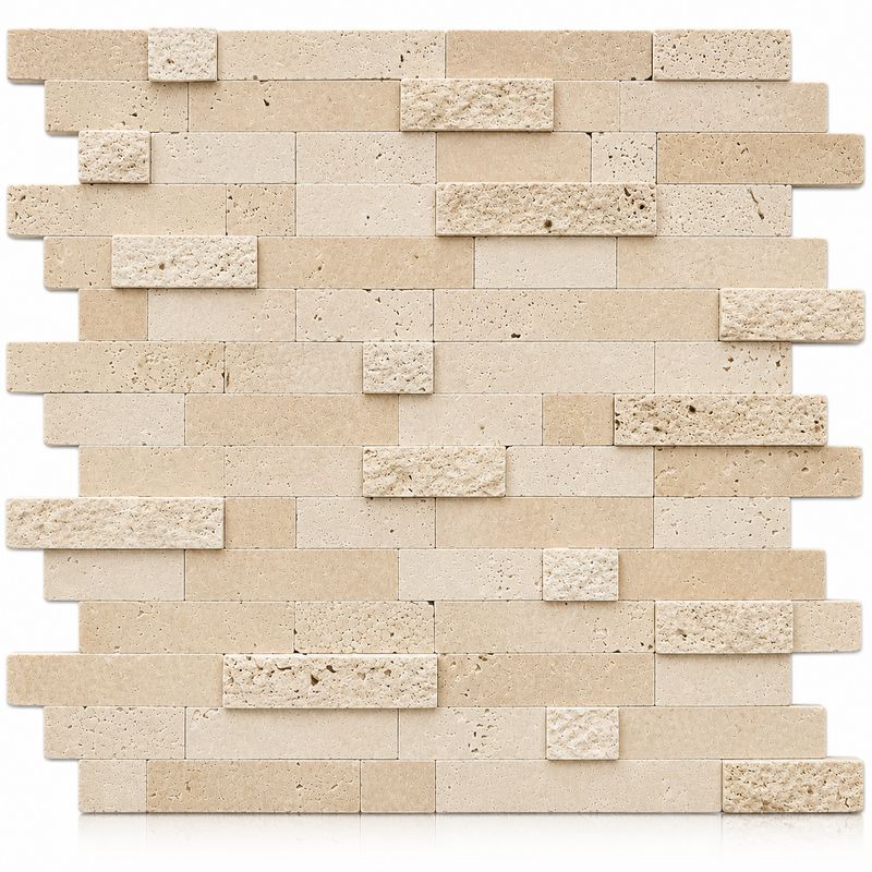 Limestone Stack Peel and Stick Backsplash Tile