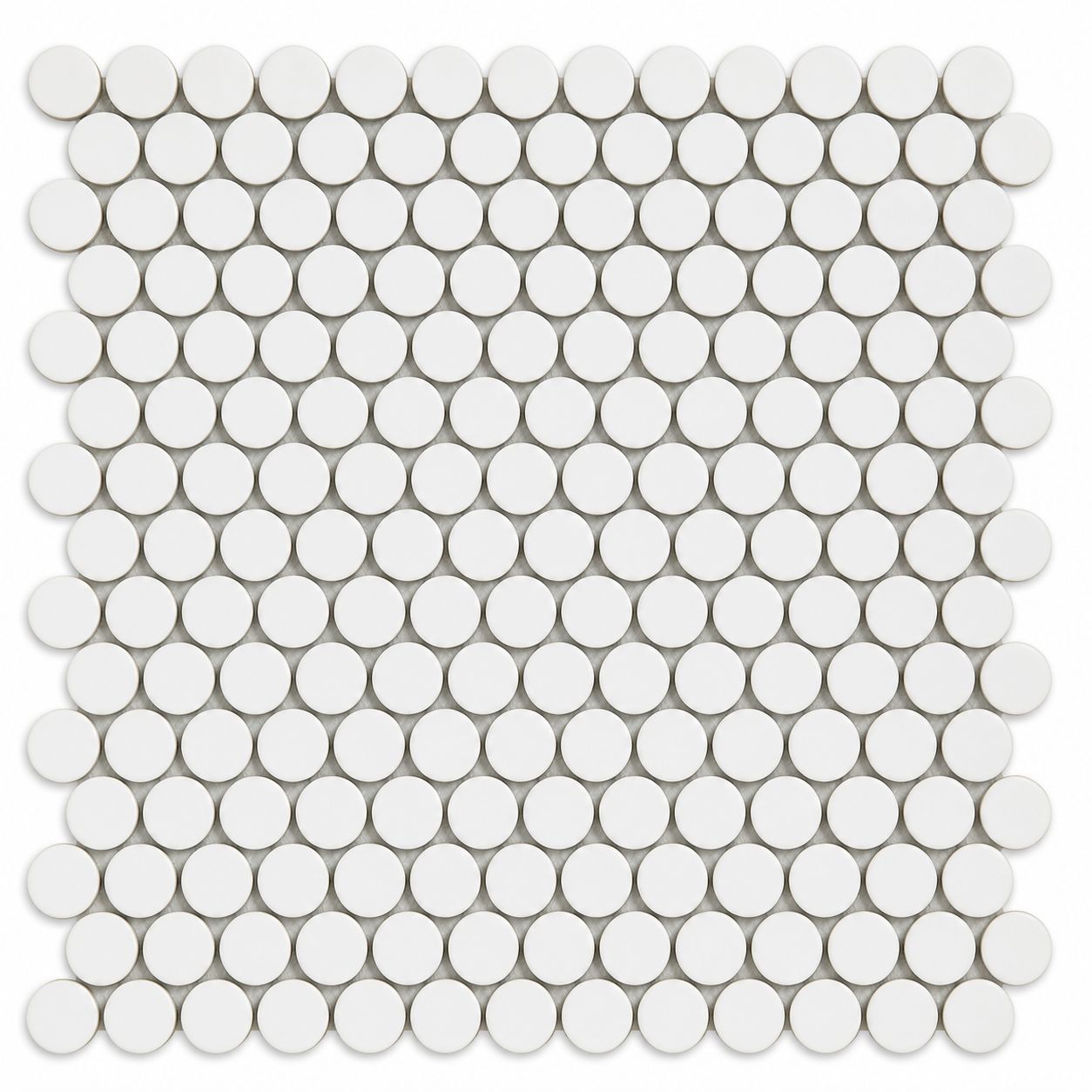 ANTHPOPRWM WHITE MATTE 3/4 INCH PENNY ROUND Porcelain Backsplash Tile