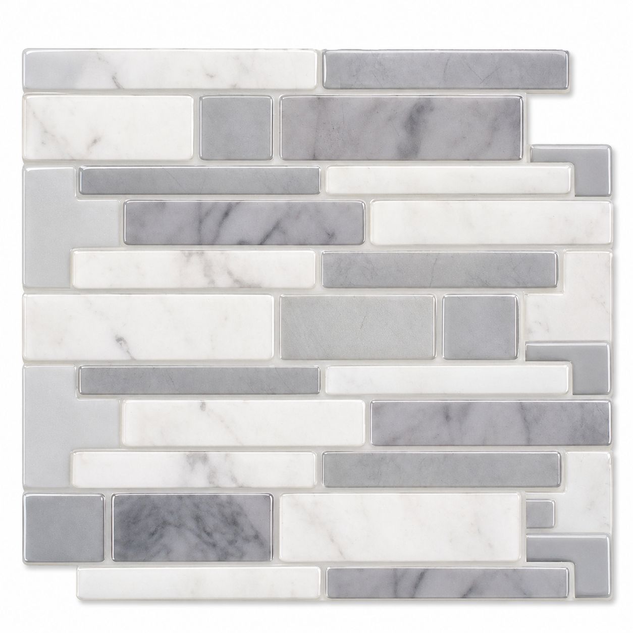 BENNET &amp; BELL MARBLE LINEAR Peel and Stick Backsplash Tile Pack of 10