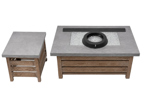 (BOX 1 OF 2) HOME DECORATORS COLLECTION SUNBURY 48" STEEL CONCRETE LOW B1 FIRE PIT (MUST BE SOLD W/ 1007497281)