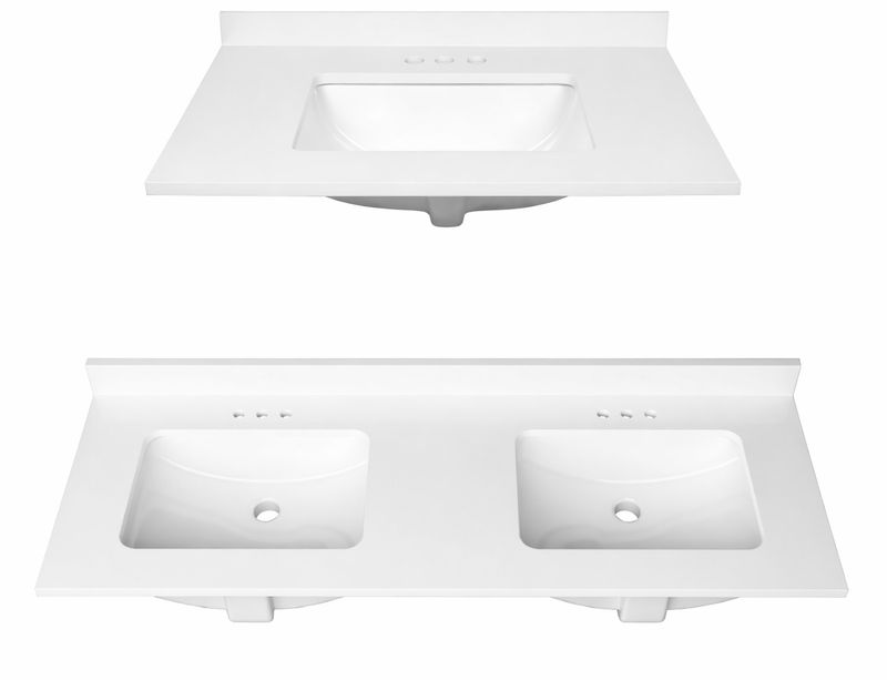 Quartz Vanity Top PURE WHITE 22X31