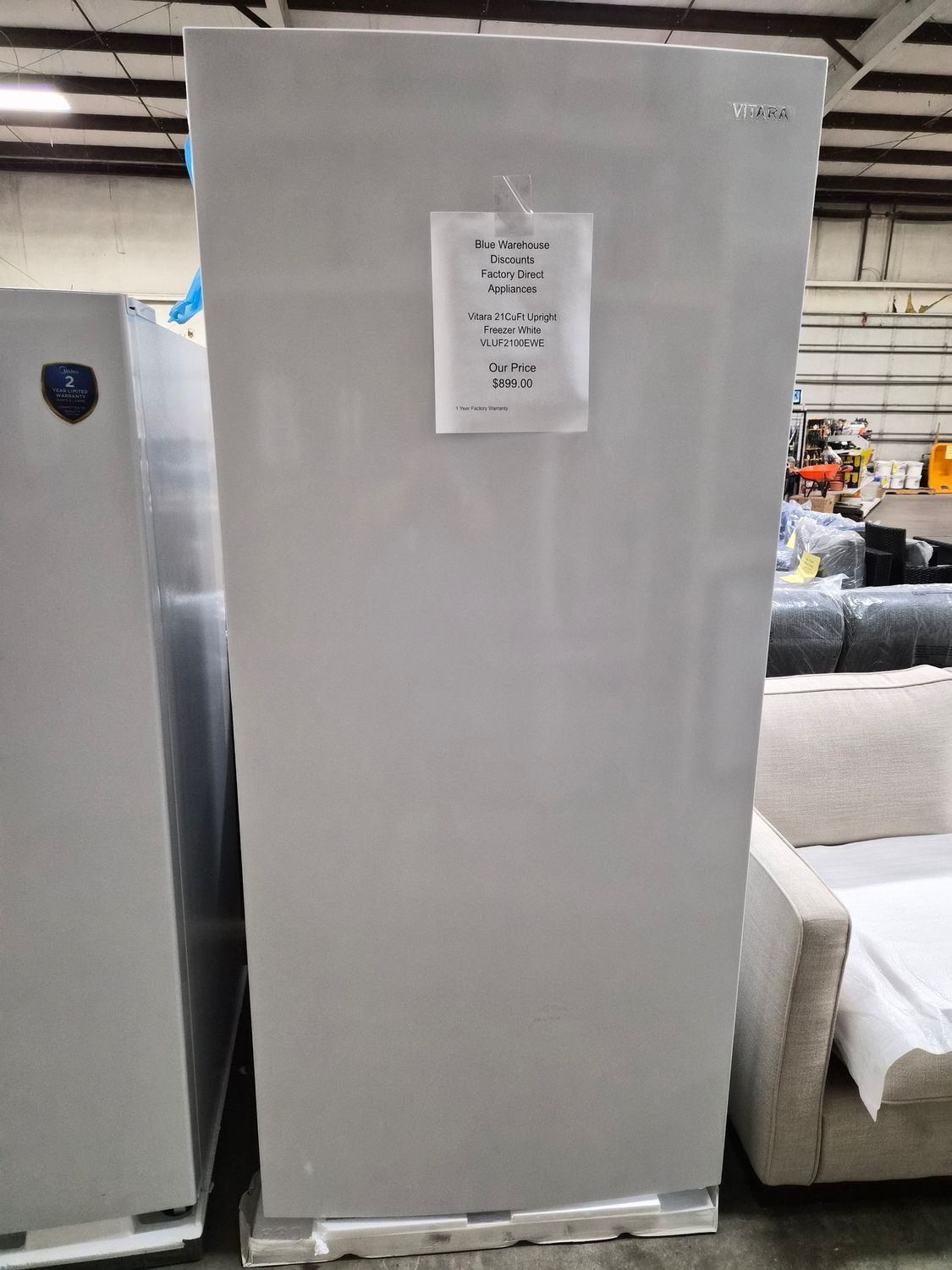 Vitara 21CuFt  VLUF2100EWE Upright Freezer Factory Direct