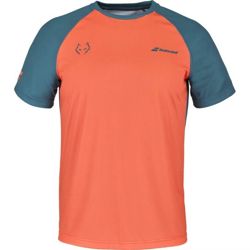 Camiseta Babolat Juan Lebron Naranja Azul Oscuro Talla M