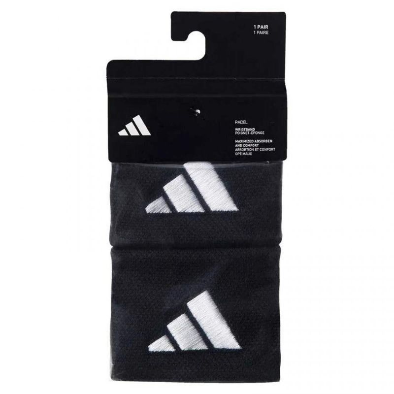 Muñequeras Adidas Cortas Negro Blanco 2 UND