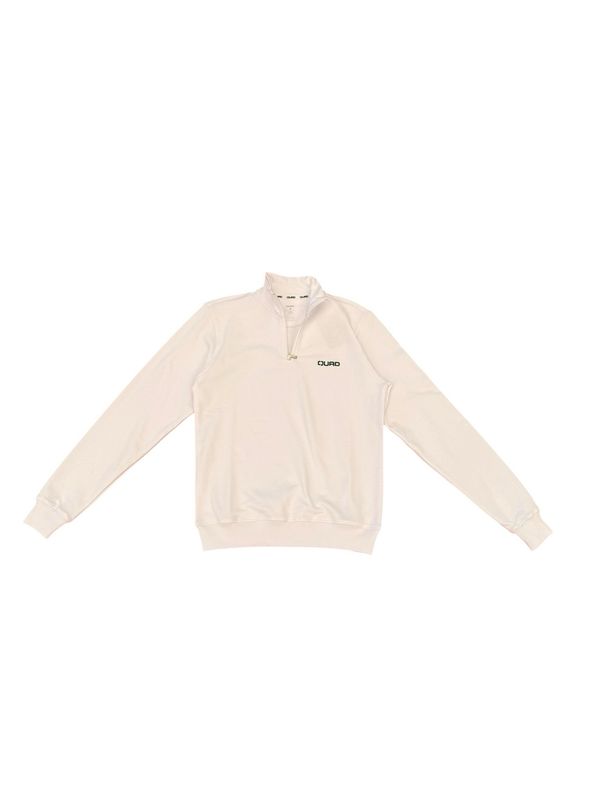 Quad Half Zip Polo White