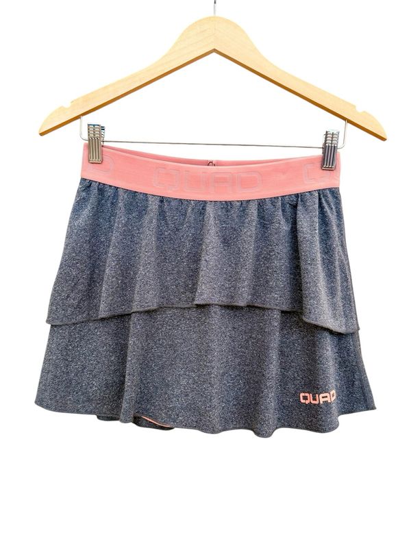 Quad Women’s Padel Ruffled Skirt Grey/Coral Talla L