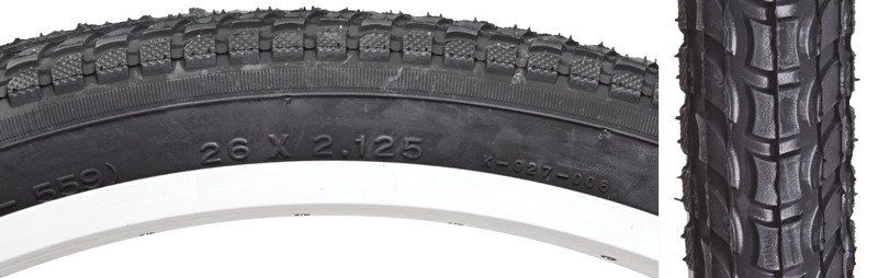 5-21 TIRE SUNLT 26x2.125 BK/BK CRUISER K927w/SUN LOGO KOMFORT WIRE