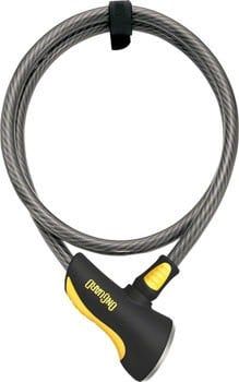 5-24    OnGuard Akita Cable Lock with Key: 6&#39; x 12mm, Gray/Black/Yellow