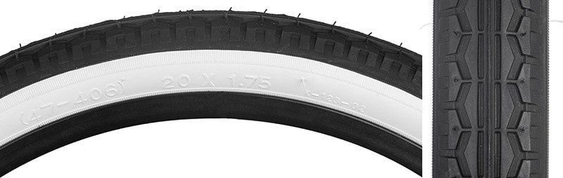 4-25 JBI TIRES SUNLT 20x1.75 BK/WH STREET K123
