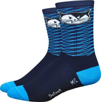 11-17 Defeet Aireator Vanderkitten Women&#39;s Sock: Navy/Process Blue SM/MD