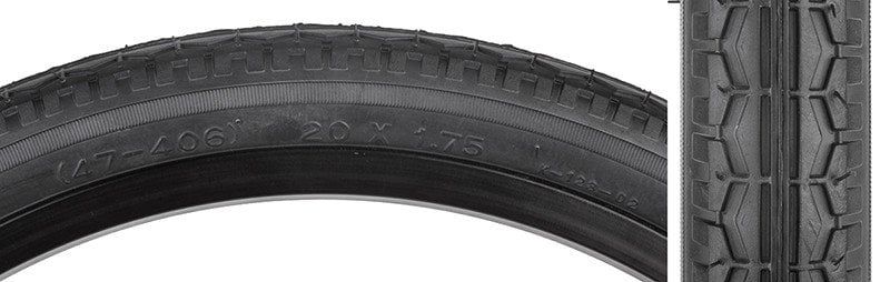 2-26 JBI TIRE SUNLT 20x1.75 BK/BK STREET K123 WIRE