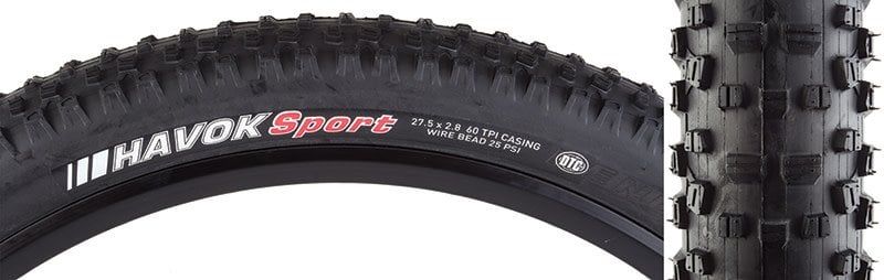 1-20 TIRES KEN HAVOK SPORT 27.5x2.8 BK/BK DTC/60 WIRE 25psi