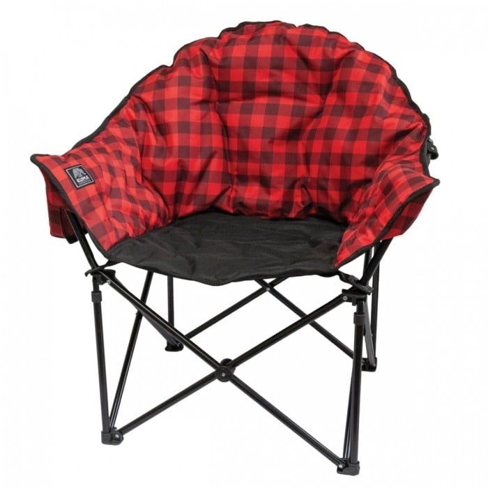 Lazy Bear Chair-Black and Red plaid