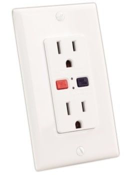 120V/15Amp GFCI Electrical Outlet, White