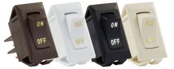 Labeled 12V On/Off Switch, White