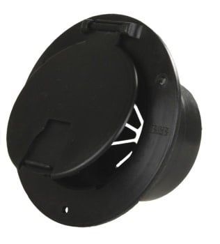 Deluxe Round Electric Cable Hatch w/Back,Black